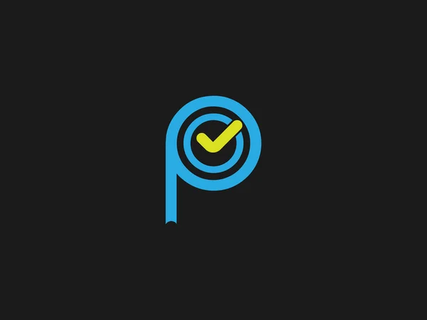 Letters Pok Logo Design Negative Space Effect Illustration Use — Stock Vector