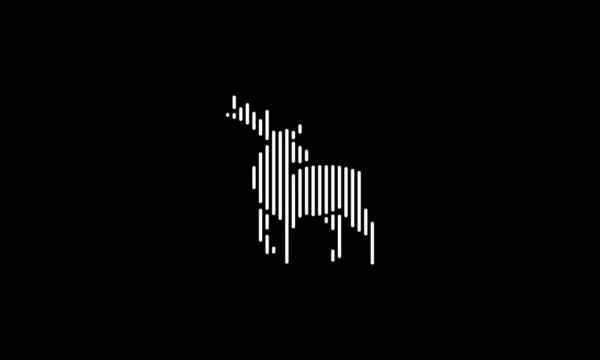 Diseño Del Logotipo Los Renos Con Arte Línea Para Uso — Vector de stock