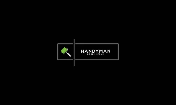 Handyman Logotyp Design Med Negativt Utrymme Effekt För Illustration Användning — Stock vektor