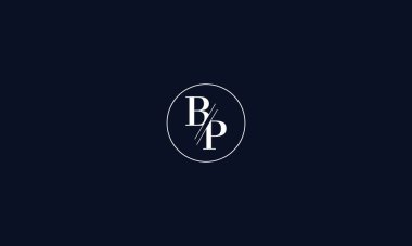 Harfler BP logosu Negatif Uzay Kullanımı Etkisi ile DESİJN