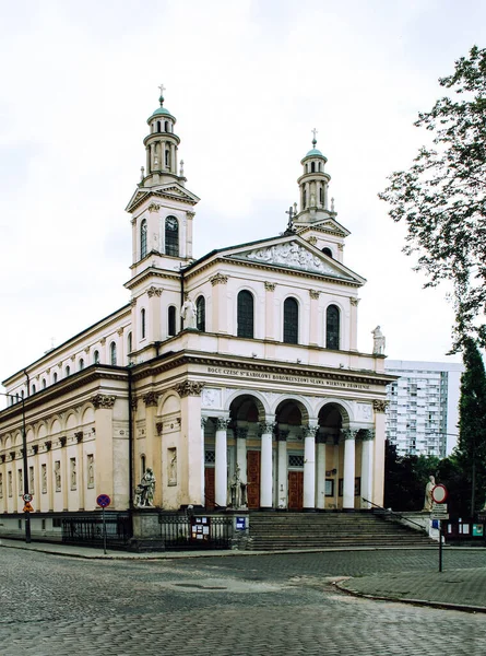 Front Entrance Church Charles Borromeo Warsaw Poland — Stock Photo, Image