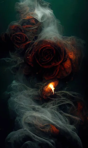 Burning Rose On Black Background Stock Photo - Download Image Now -  Anniversary, Beauty, Beauty In Nature - iStock