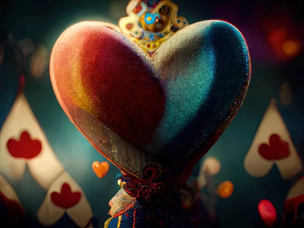 Abstract Queen of Hearts crown from Alice in Wonderland, digital art