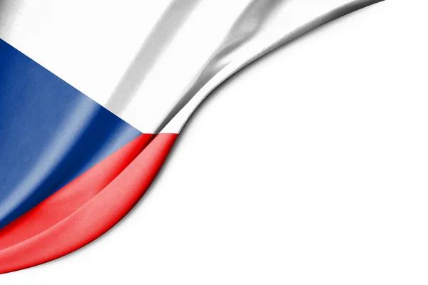 Bandiera Repubblica Ceca Illustrazione Con Spazio Sfondo Bianco Testo Vista — Foto Stock