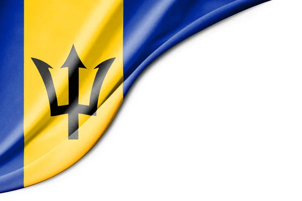 Barbadosova Vlajka Ilustrace Bílým Pozadím Pro Text Pohled Zblízka — Stock fotografie
