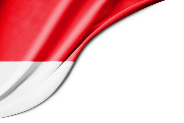 Flaga Monako Ilustracja Białym Tłem Dla Tekstu Widok Bliska — Zdjęcie stockowe