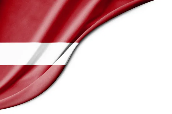 Latvia Flag Illustration White Background Space Text Close View — Stock Photo, Image