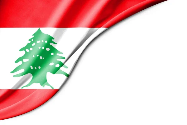 Bandiera Libano Illustrazione Con Spazio Sfondo Bianco Testo Vista Vicino — Foto Stock