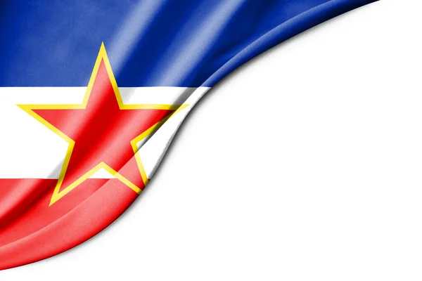 Joegoslavië Vlag Illustratie Met Witte Achtergrond Ruimte Voor Tekst Close — Stockfoto