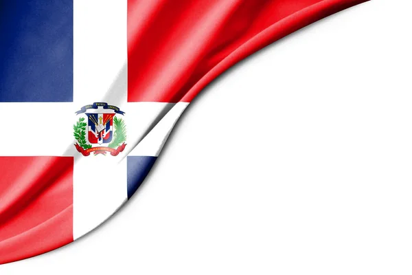 Flaga Dominikany Ilustracja Białym Tłem Dla Tekstu Widok Bliska — Zdjęcie stockowe