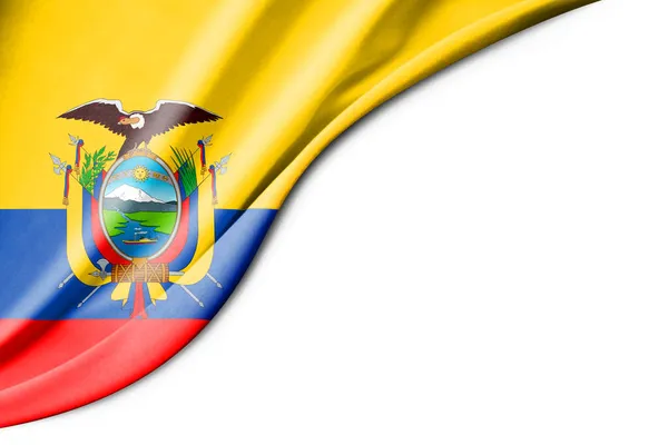 Ecuador Flag Illustration White Background Space Text Close View — Stock Photo, Image