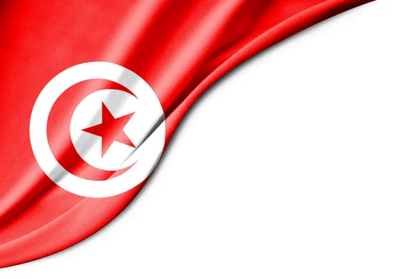 チュニジア国旗 3Dイラスト テキストの背景に白いスペースがあります クローズアップビュー — ストック写真