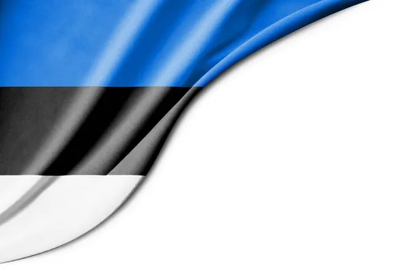 Estlands Flagga Illustration Med Vit Bakgrund Utrymme För Text Närbild — Stockfoto