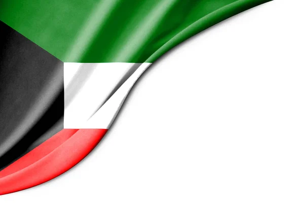 クウェート国旗 3Dイラスト テキストの背景に白いスペースがあります クローズアップビュー — ストック写真