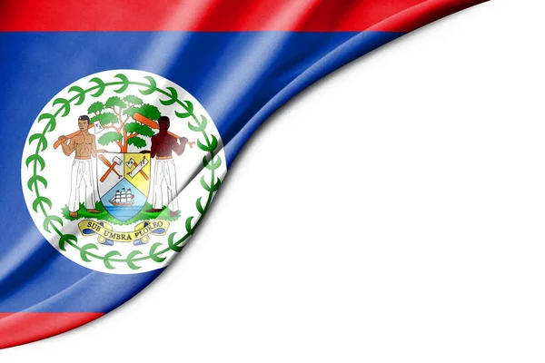 Belize Flag Illustration White Background Space Text Close View — Stock Photo, Image