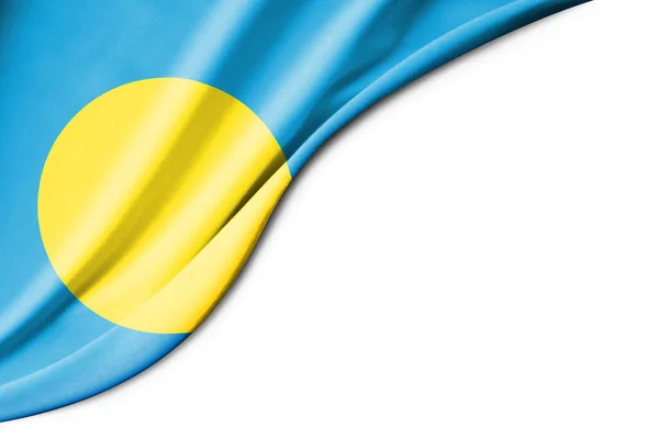 Palaus Flagga Illustration Med Vit Bakgrund Utrymme För Text Närbild — Stockfoto