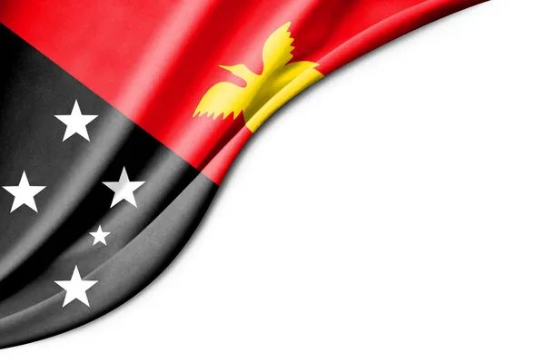 Flagge Papua Neuguineas Illustration Mit Weißem Hintergrundraum Für Text Nahaufnahme — Stockfoto