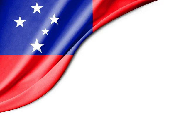 Flaga Samoa Ilustracja Białym Tłem Dla Tekstu Widok Bliska — Zdjęcie stockowe