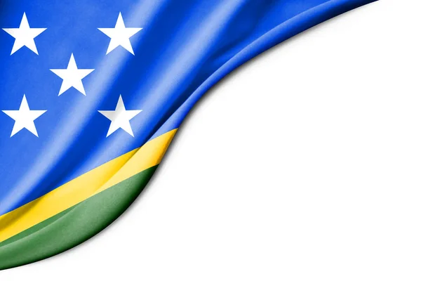 Bandera Las Islas Salomón Ilustración Con Espacio Fondo Blanco Para —  Fotos de Stock