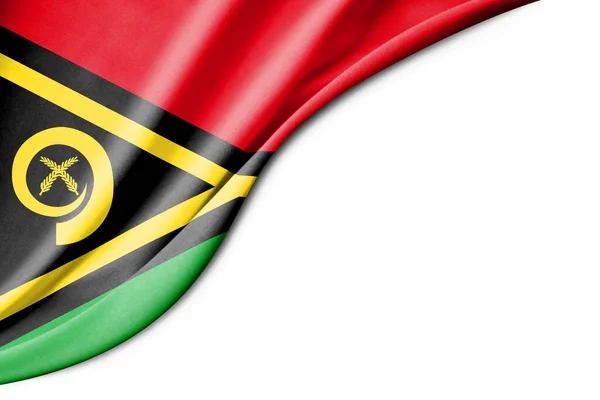 Vanuatu Zászló Illusztráció Fehér Háttérrel Szöveg Közelkép — Stock Fotó