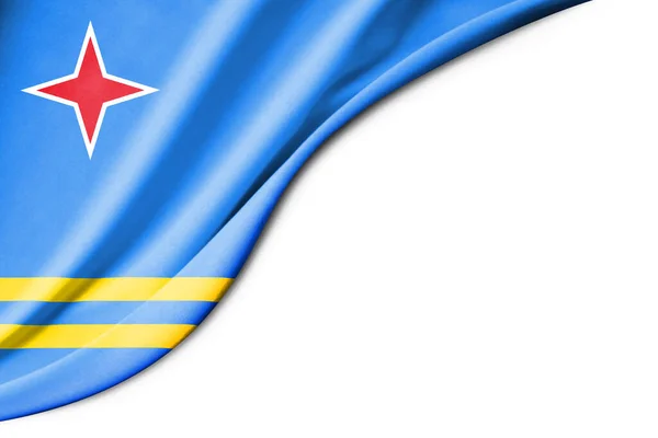 Bandera Aruba Ilustración Con Espacio Fondo Blanco Para Texto Vista — Foto de Stock