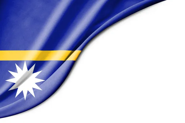 Nauru Vlajka Ilustrace Bílým Pozadím Pro Text Pohled Zblízka — Stock fotografie