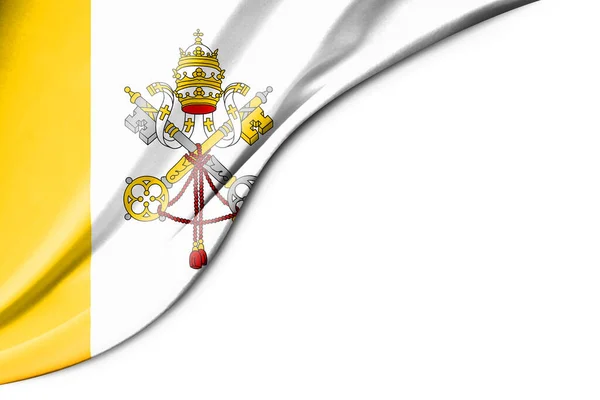 Vatikánvárosi Zászló Illusztráció Fehér Háttérrel Szöveg Közelkép — Stock Fotó