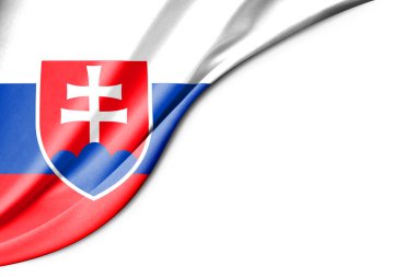 Slovakya bayrağı. 3 boyutlu illüstrasyon. metin için beyaz arkaplan boşluğu ile. Yakın çekim görünümü.