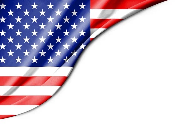 Förenta Staternas Flagga Illustration Med Vit Bakgrund Utrymme För Text — Stockfoto