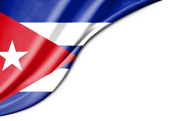 Flaga Kuby Ilustracja Białym Tłem Dla Tekstu Widok Bliska — Zdjęcie stockowe
