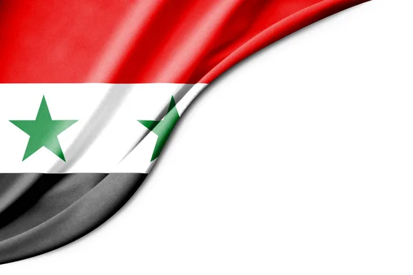 シリアの旗 3Dイラスト テキストの背景に白いスペースがあります クローズアップビュー — ストック写真