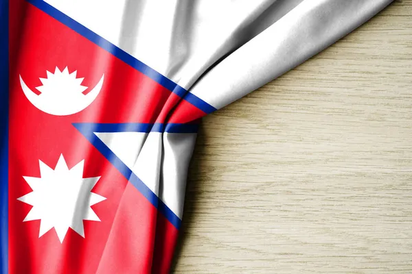 Bandeira Nepal Bandeira Padrão Tecido Nepal Ilustração Com Espaço Para — Fotografia de Stock