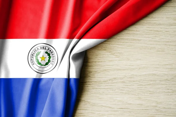 Bandiera Del Paraguay Bandiera Modello Tessuto Del Paraguay Illustrazione Con — Foto Stock