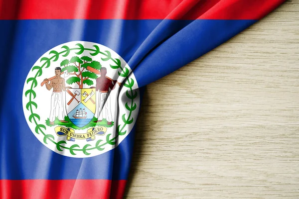 Bandiera Del Belize Bandiera Modello Tessuto Belize Illustrazione Con Spazio — Foto Stock