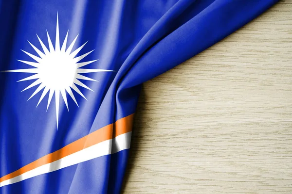 Bandera Marshall Islands Bandera Patrón Tela Islas Marshall Ilustración Con — Foto de Stock