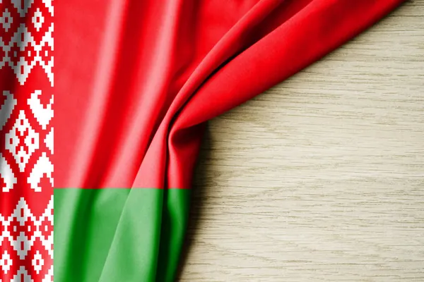 ベラルーシの旗 ベラルーシの生地パターンフラグ 3Dイラスト テキストのための背景色です クローズアップビュー — ストック写真