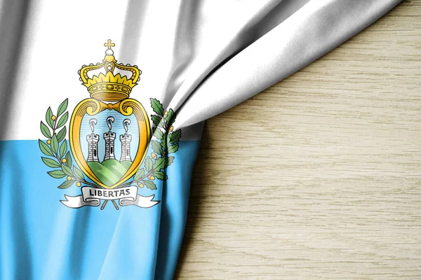 Bandera San Marino Bandera Patrón Tela San Marino Ilustración Con — Foto de Stock