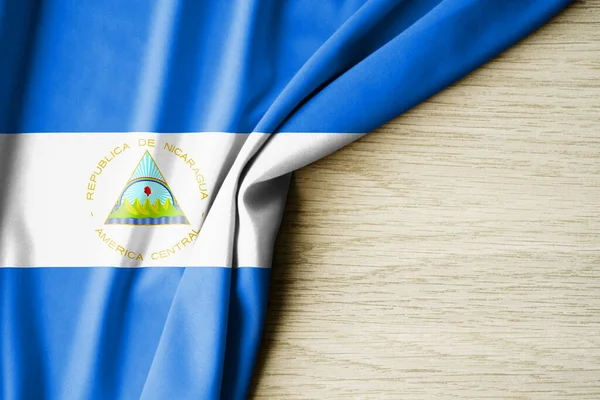 Bandiera Del Nicaragua Bandiera Modello Tessuto Del Nicaragua Illustrazione Con — Foto Stock