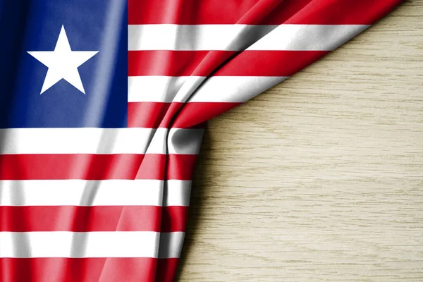 Liberias Flagga Liberias Tygmönsterflagga Illustration Med Baksida Utrymme För Text — Stockfoto