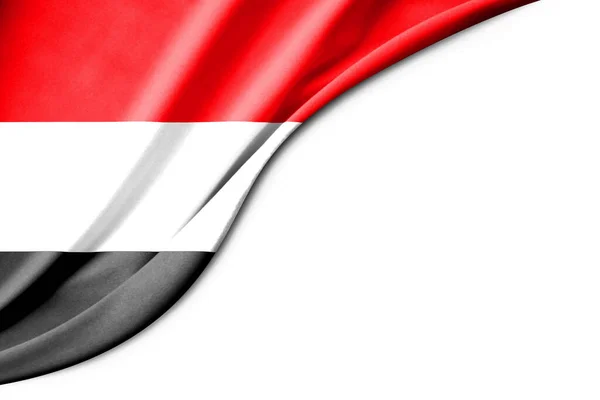 Yemen Flag Illustration White Background Space Text Close View — Stock Photo, Image