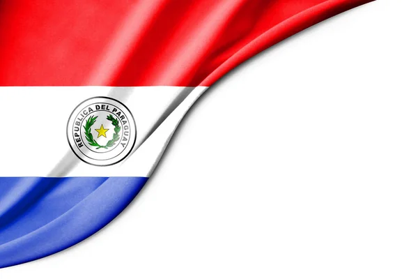 Paraguay Vlag Illustratie Met Witte Achtergrond Ruimte Voor Tekst Close — Stockfoto