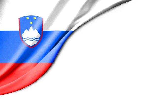 Bandiera Slovenia Illustrazione Con Spazio Sfondo Bianco Testo Vista Vicino — Foto Stock