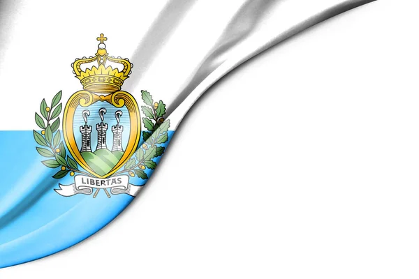 Bandera San Marino Ilustración Con Espacio Fondo Blanco Para Texto — Foto de Stock