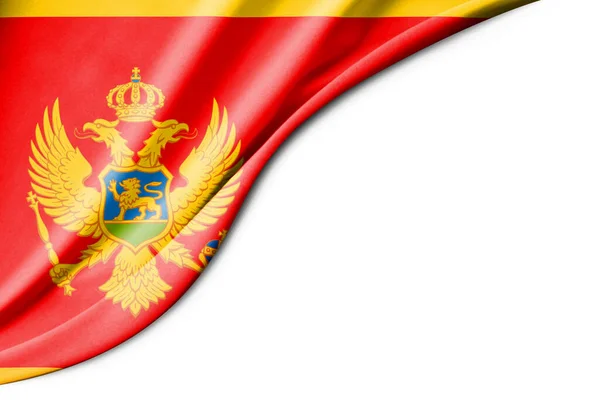 Σημαία Μαυροβουνίου Εικόνα Λευκό Φόντο Για Κείμενο Κλείσιμο Προβολής — Φωτογραφία Αρχείου