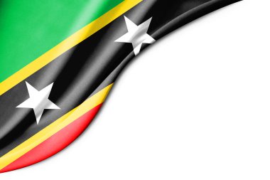 Saint Kitts ve Nevis bayrağı. 3 boyutlu illüstrasyon. metin için beyaz arkaplan boşluğu ile. Yakın çekim görünümü.