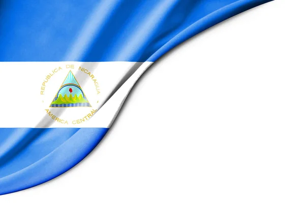 Nikaragujská Vlajka Ilustrace Bílým Pozadím Pro Text Pohled Zblízka — Stock fotografie