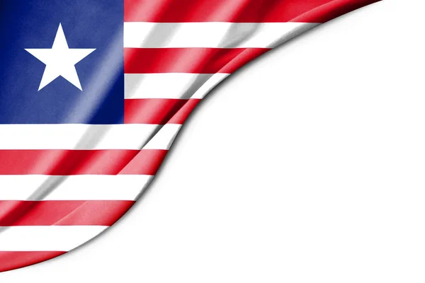 Liberias Flagga Illustration Med Vit Bakgrund Utrymme För Text Närbild — Stockfoto