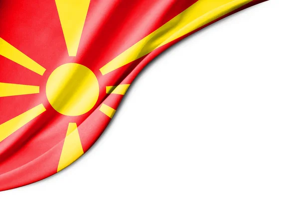 Bandera Macedonia Del Norte Ilustración Con Espacio Fondo Blanco Para — Foto de Stock