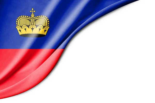 Liechtensteins Flagga Illustration Med Vit Bakgrund Utrymme För Text Närbild — Stockfoto
