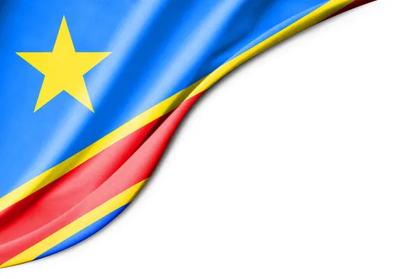 Bandera República Democrática Del Congo Ilustración Con Espacio Fondo Blanco —  Fotos de Stock